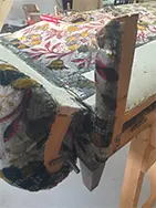 Biedemeier-Couch gelb